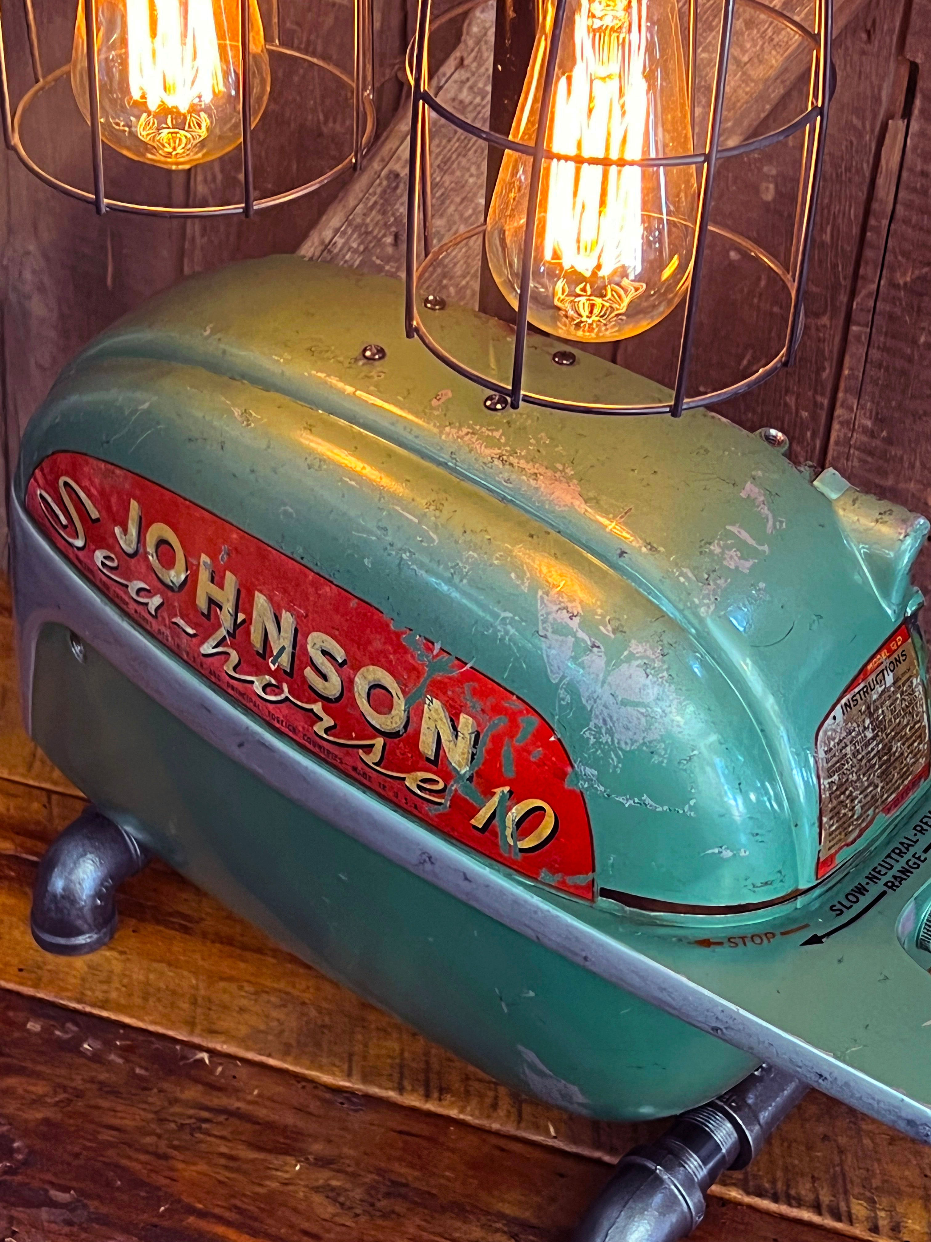 Steampunk Industrial / Boat Motor / Johnson / Nautical / Marine / Cabin /  Lamp #4240