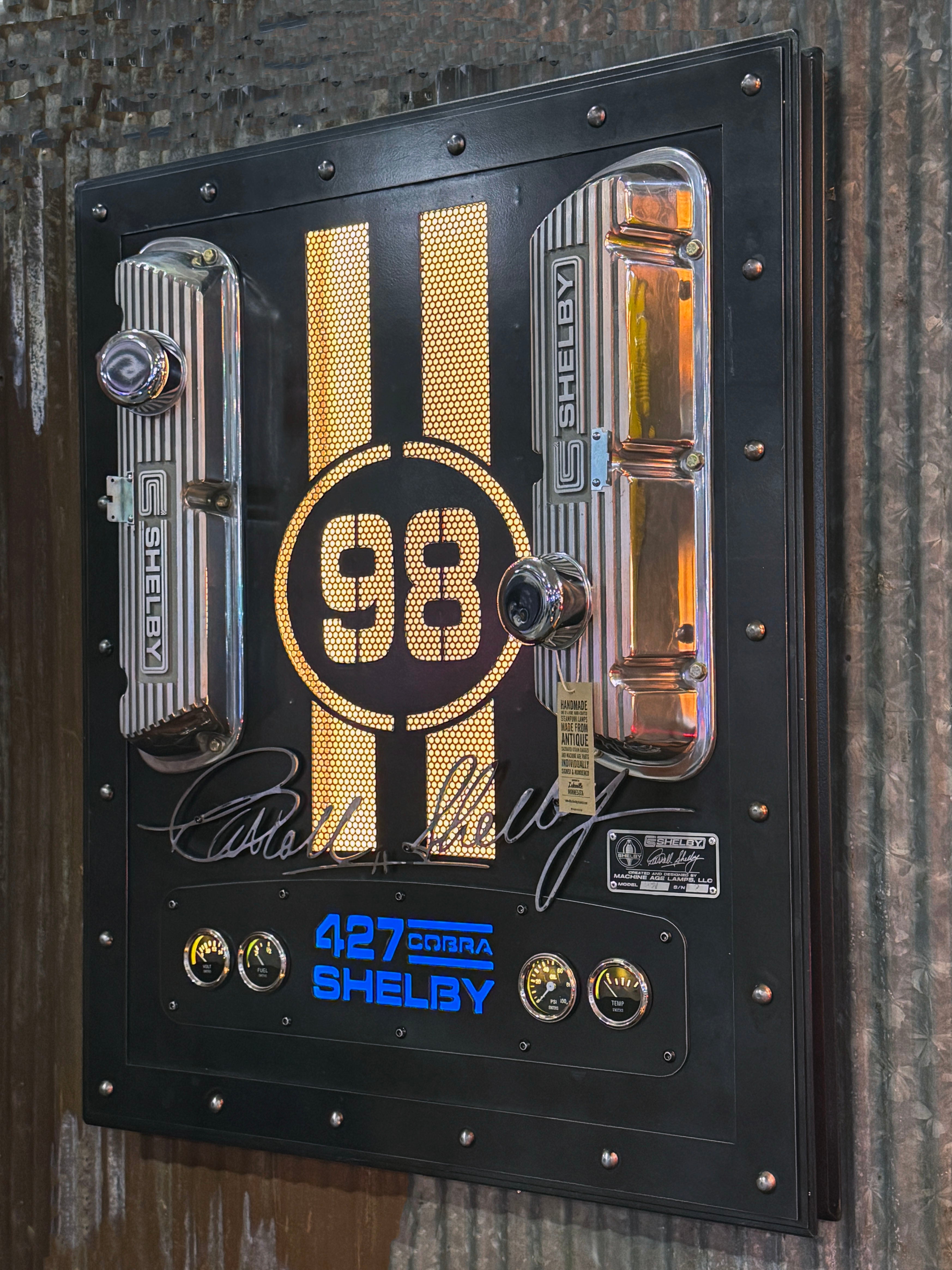 Steampunk Industrial / Carroll Shelby / Wall Sconce Art /  Automotive /  #1 of #50