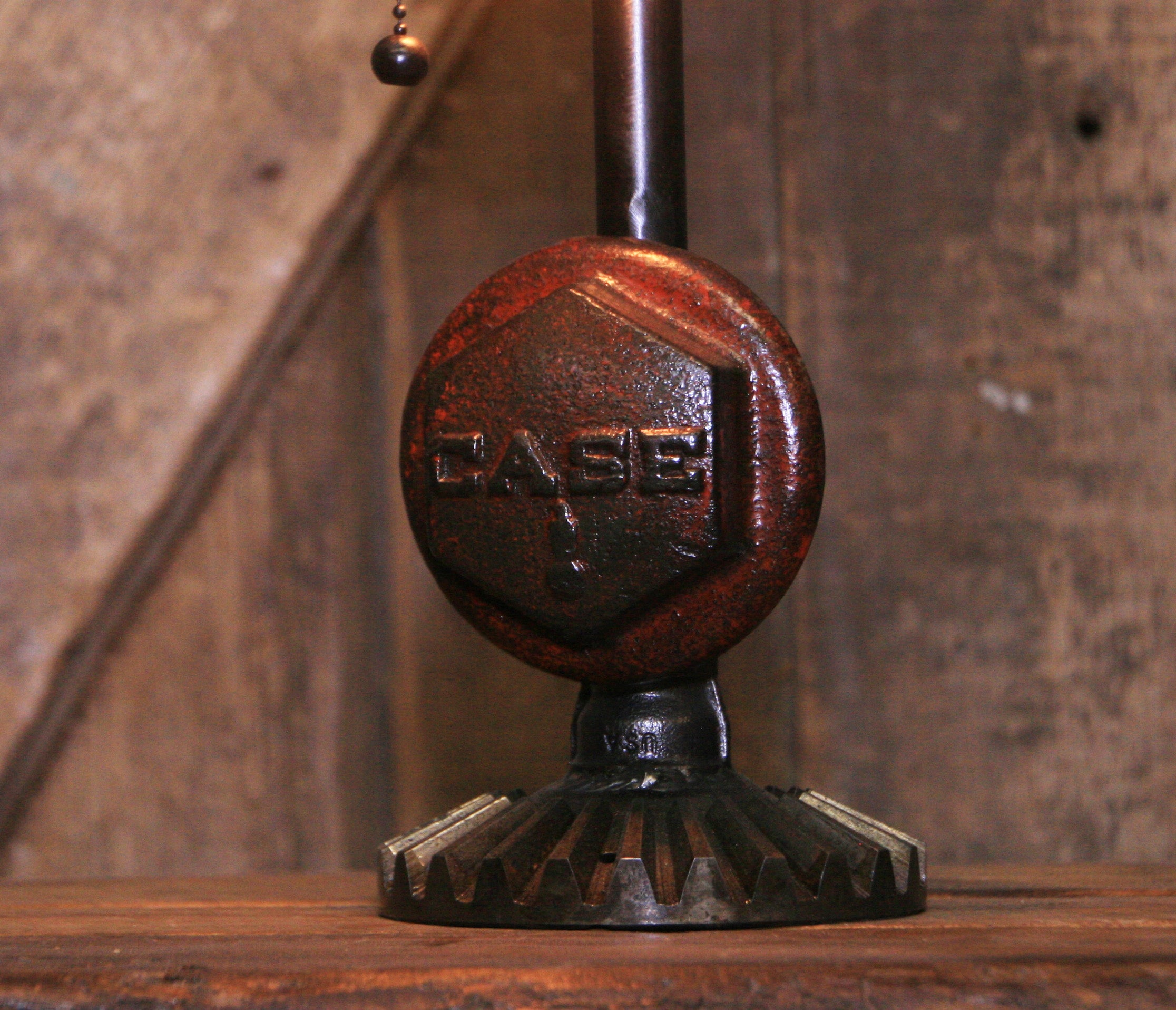 Steampunk Industrial / Antique Case  Tractor Wheel Hub / Gear / Lamp #4299