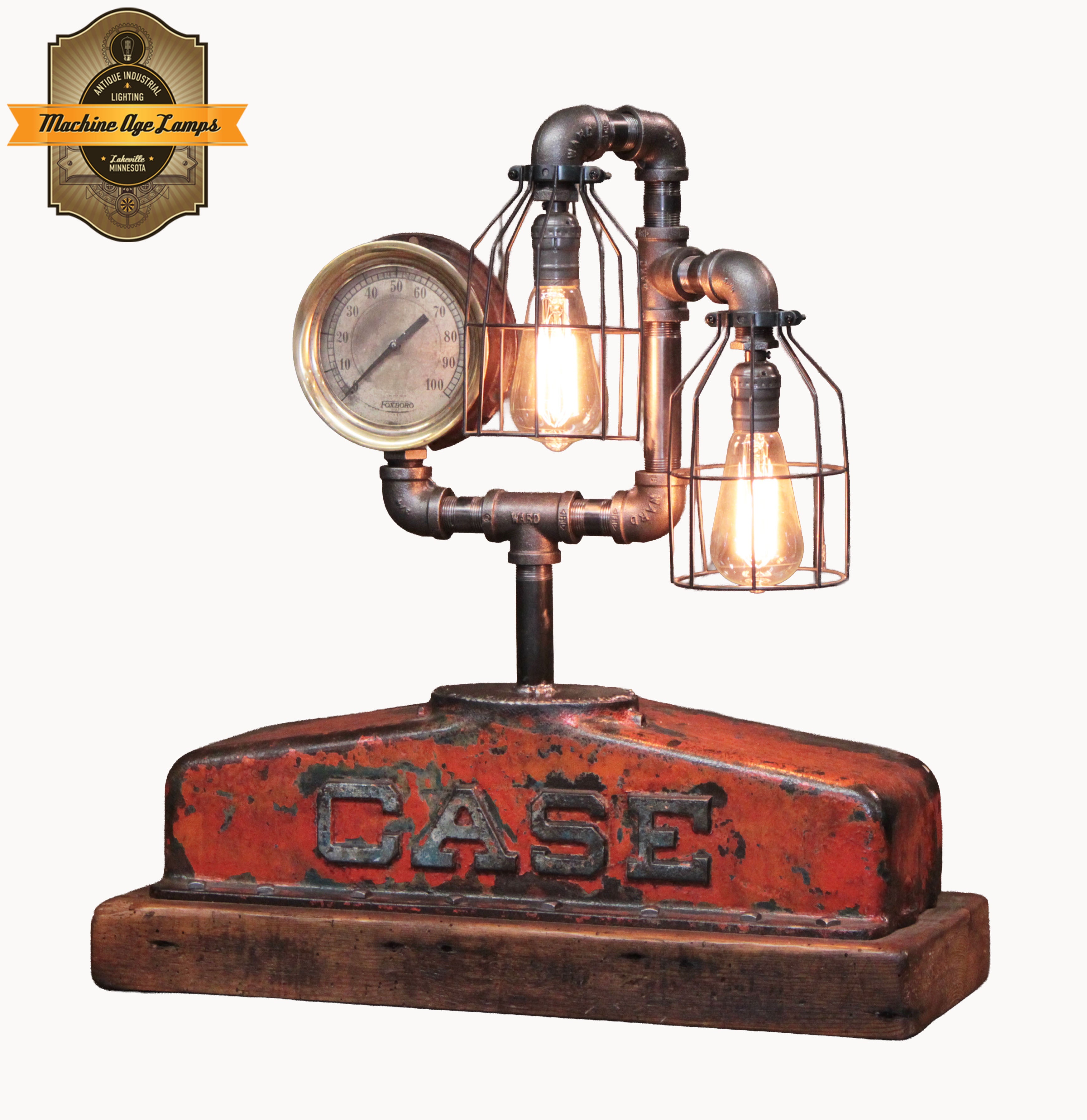 Steampunk Industrial / Antique Case Tractor  Radiator / Lamp / Farm / #4632