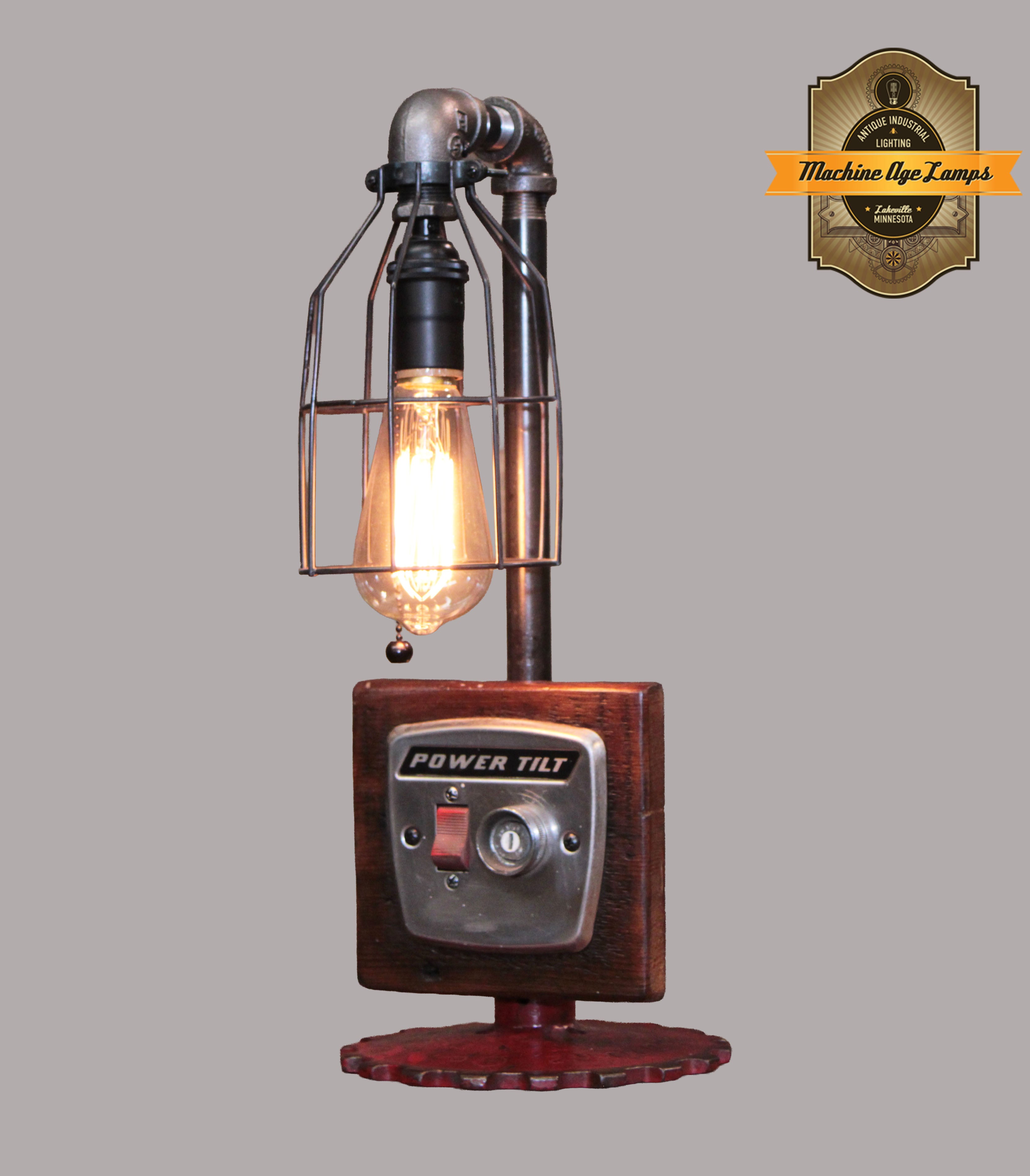 Steampunk Industrial / Antique Mercruiser Boat Power Tilt  Lamp  / Nautical / Marine / Lamp #4644