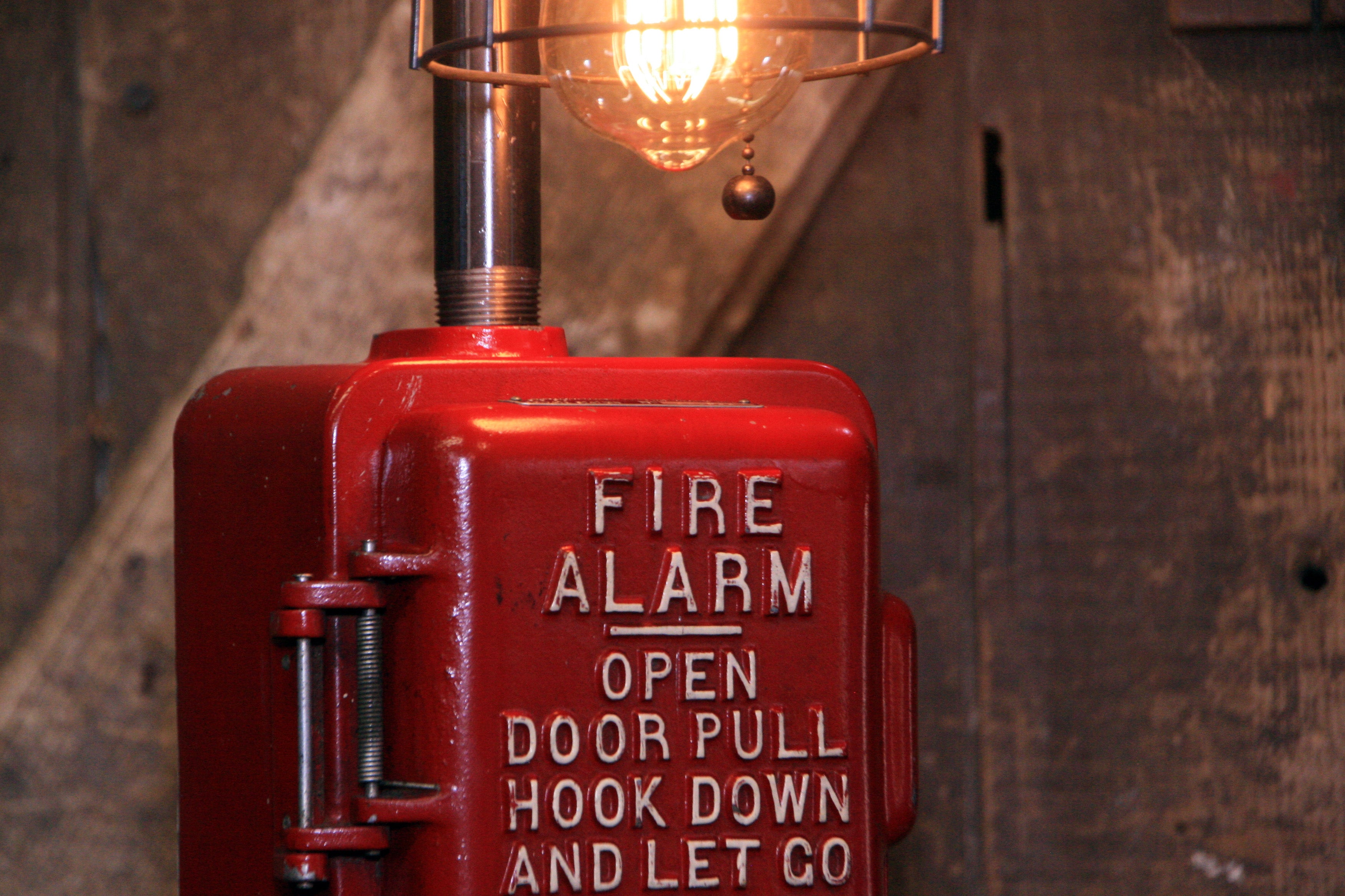 Steampunk Industrial Machine Age Lamp / Fireman / Police / Antique Call box / Alarm / Lamp #4251