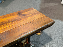 Steampunk Industrial Table / Pub, sofa console / Antique Furnace Door /  Beartooth Pass, Montana Barnwood / Table #6000