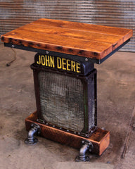 Antique Steampunk Industrial Table Stand, Reclaimed Wood , John Deere #4467