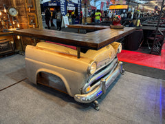 Steampunk Industrial 1954 Hudson Jet  Bar with Barnwood Top Table Automotive