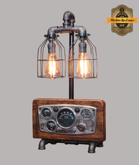 Steampunk Industrial / Antique Mercruiser Boat Dash Lamp  / Nautical / Marine / Lamp #4645