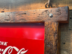 Steampunk Industrial Wall Sconce / Antique Coke Cola Sign  / Lamp #4691