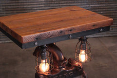 Steampunk Industrial / Antique Nott Water pump / Barnwood Top / Gauge - Table #4503 sold