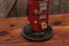 Steampunk Industrial / Antique Fire Door Lock / Fireman / Gear / Lamp #4702