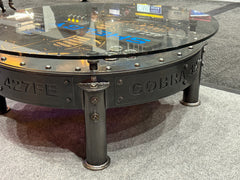 Steampunk Industrial / Carroll Shelby / 427 Cobra  / Automotive / Round Coffee Table #4335