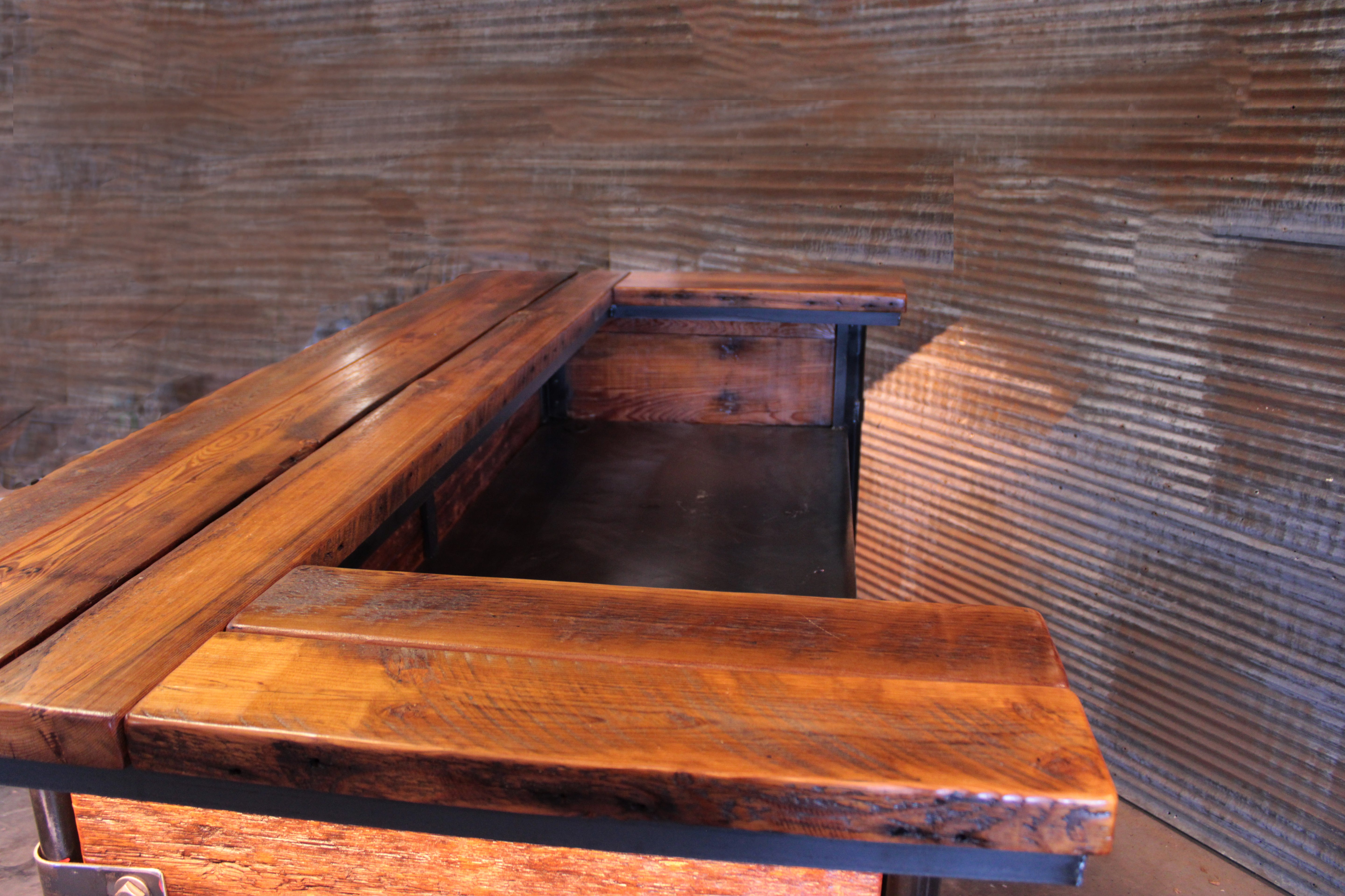 Steampunk Industrial Bar / Barnwood  / Hostess Stand / Automotive / 82"  / #4410