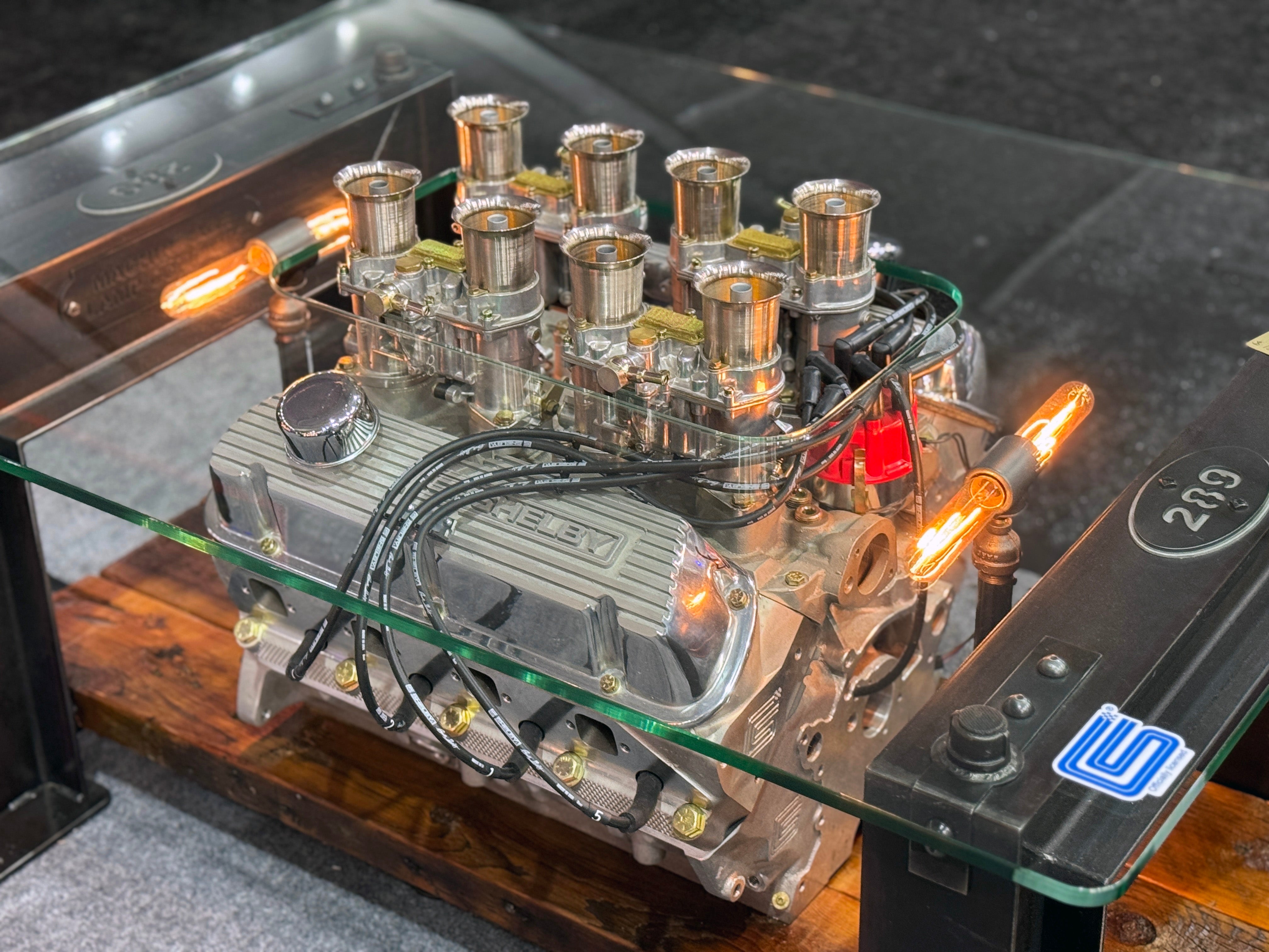 Industrial / Coffee Table Height 20" / Carroll Shelby 289 Engine / Table Ford Shelby / Automotive / Table #4604