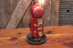 Steampunk Industrial / Antique Fire Door Lock / Fireman / Gear / Lamp #4702