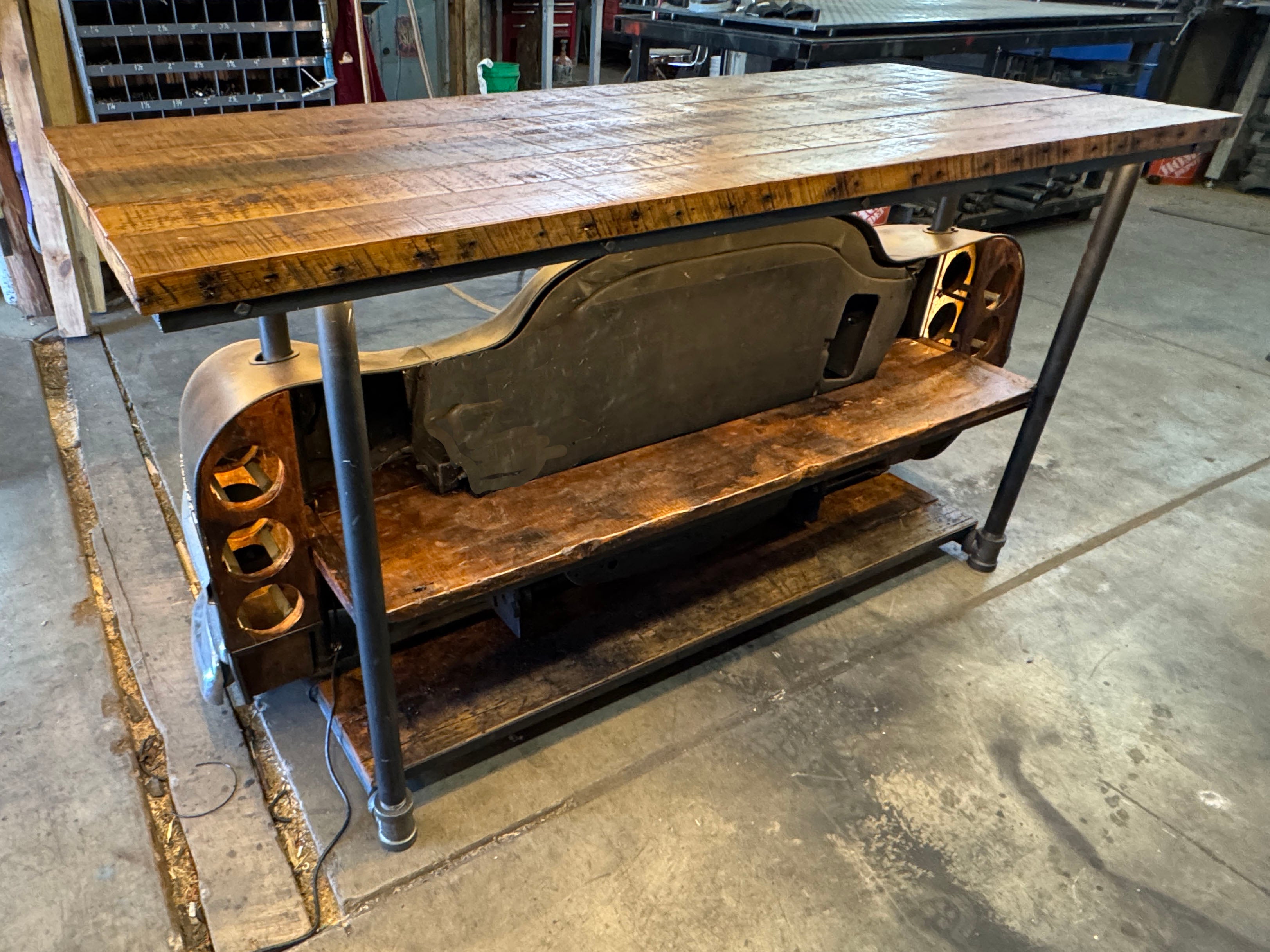 Steampunk Industrial  1951 Chrysler Saratoga Bar with Barnwood Top #5545