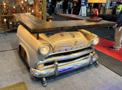 Steampunk Industrial 1954 Hudson Jet  Bar with Barnwood Top Table Automotive