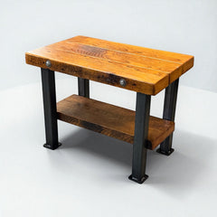 Steampunk Industrial / Classic 2" tube Frame Table / Barnwood Top / Table #5001