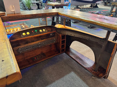 Steampunk Industrial 1954 Hudson Jet  Bar with Barnwood Top Table Automotive