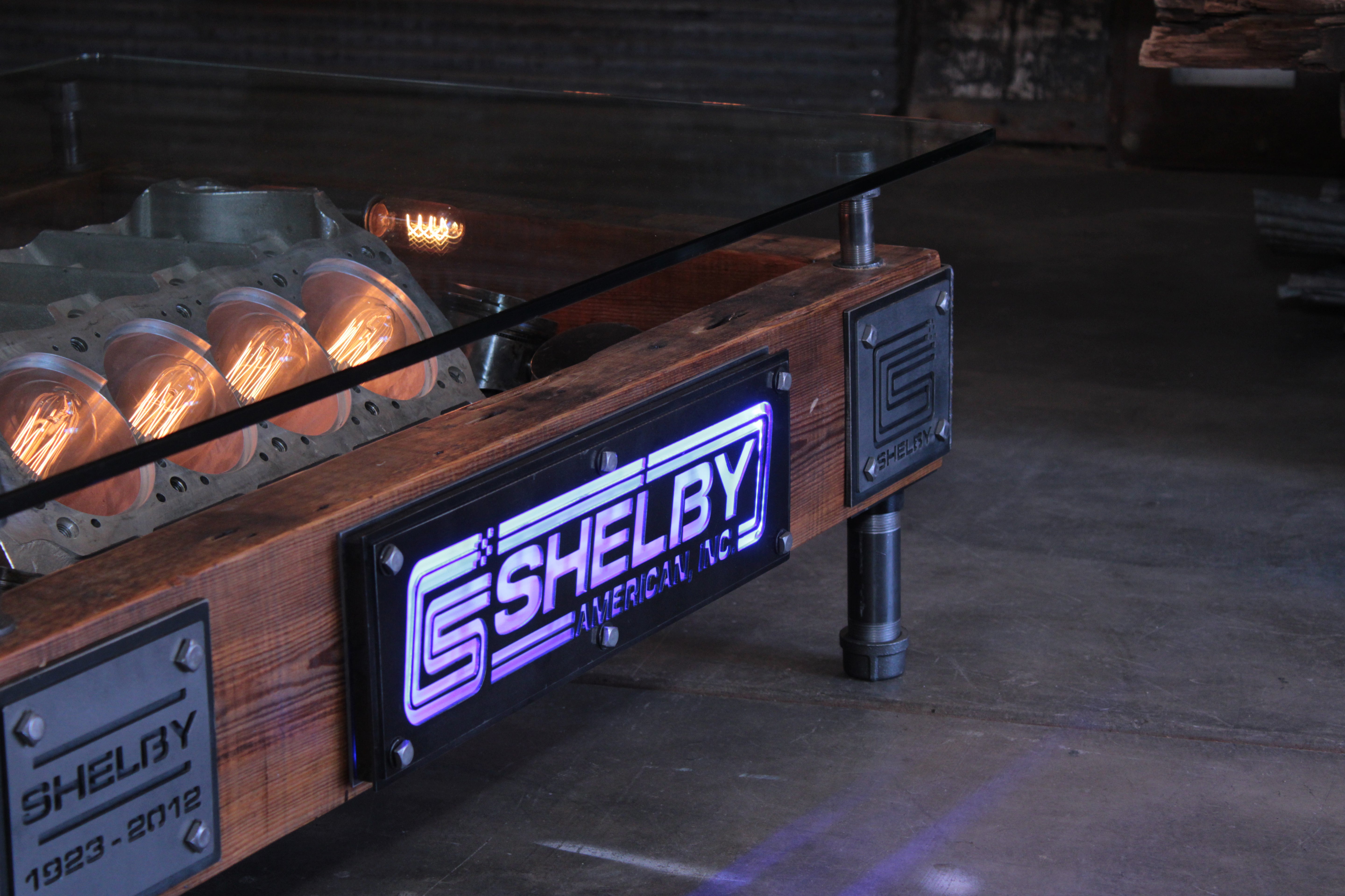Steampunk Industrial Carroll Shelby 289 Engine Coffee Table #4572