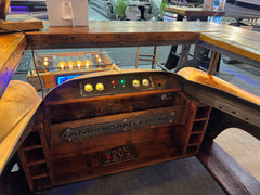 Steampunk Industrial 1954 Hudson Jet  Bar with Barnwood Top Table Automotive