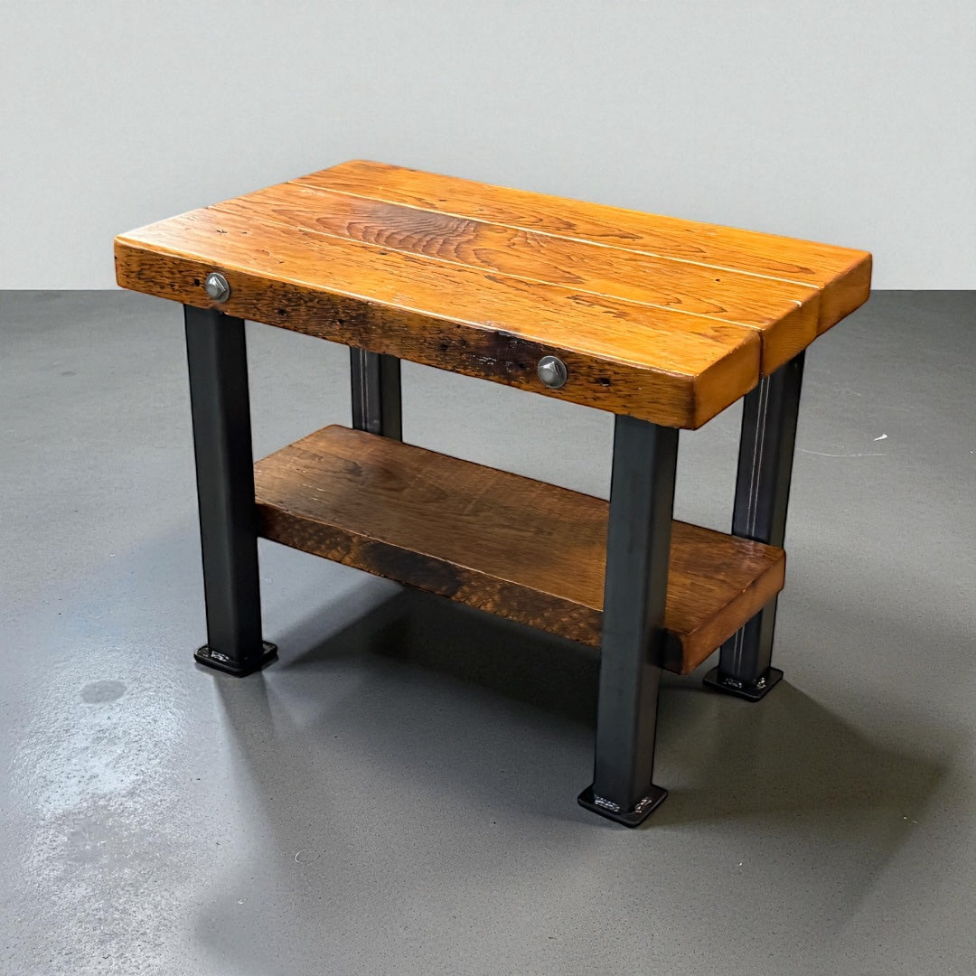 Steampunk Industrial / Classic 2" tube Frame Table / Barnwood Top / Table #5001