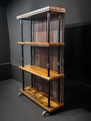 Steampunk Industrial / Shelving Unit 48" / Barnwood / Pipes / Roof Tin