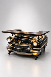 Steampunk Industrial 1950'S Cadillac Automotive Pub Table  Bar with Barnwood Top