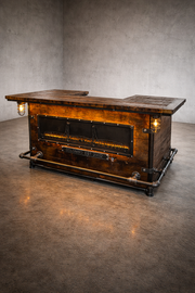 Steampunk Industrial / Bar / Barnwood / Drawers / Table #4784