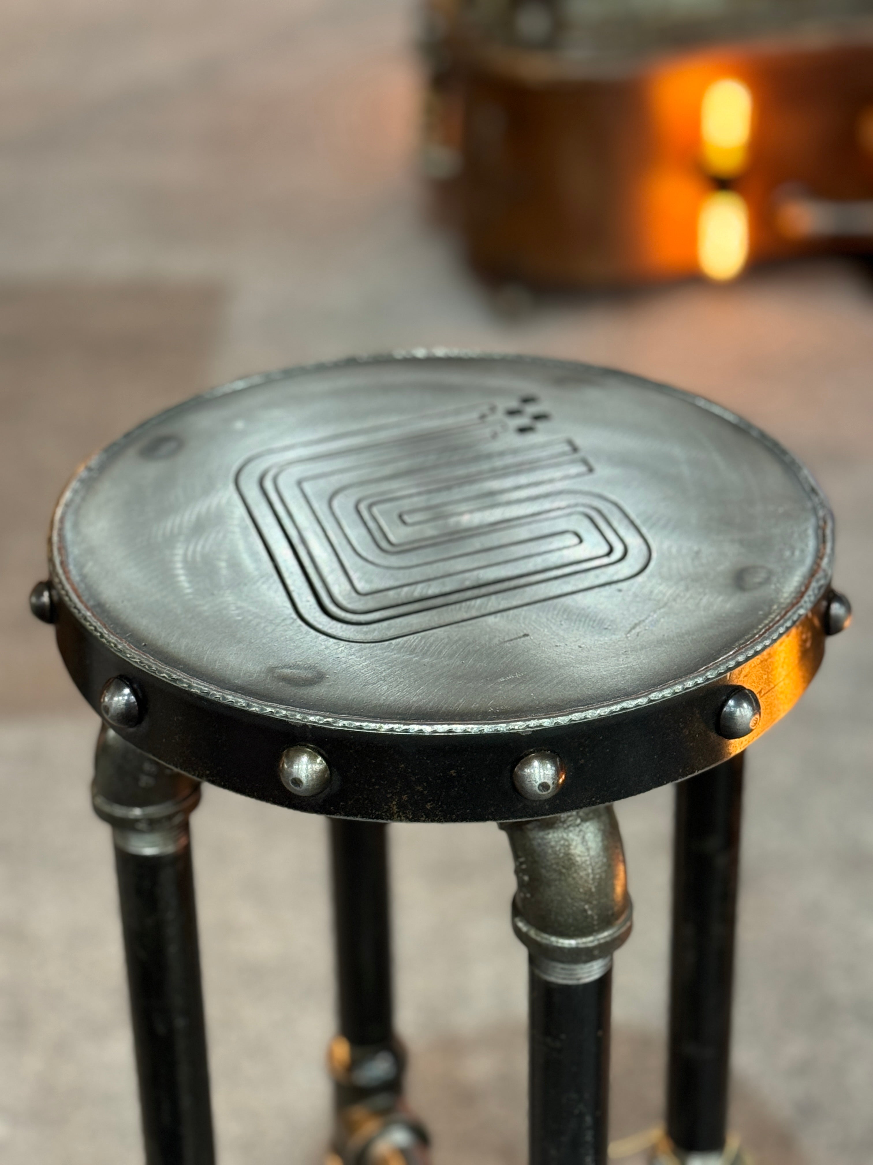 Steampunk Industrial / Carroll Shelby heritage, barstools / Stool / Bar /  #4401