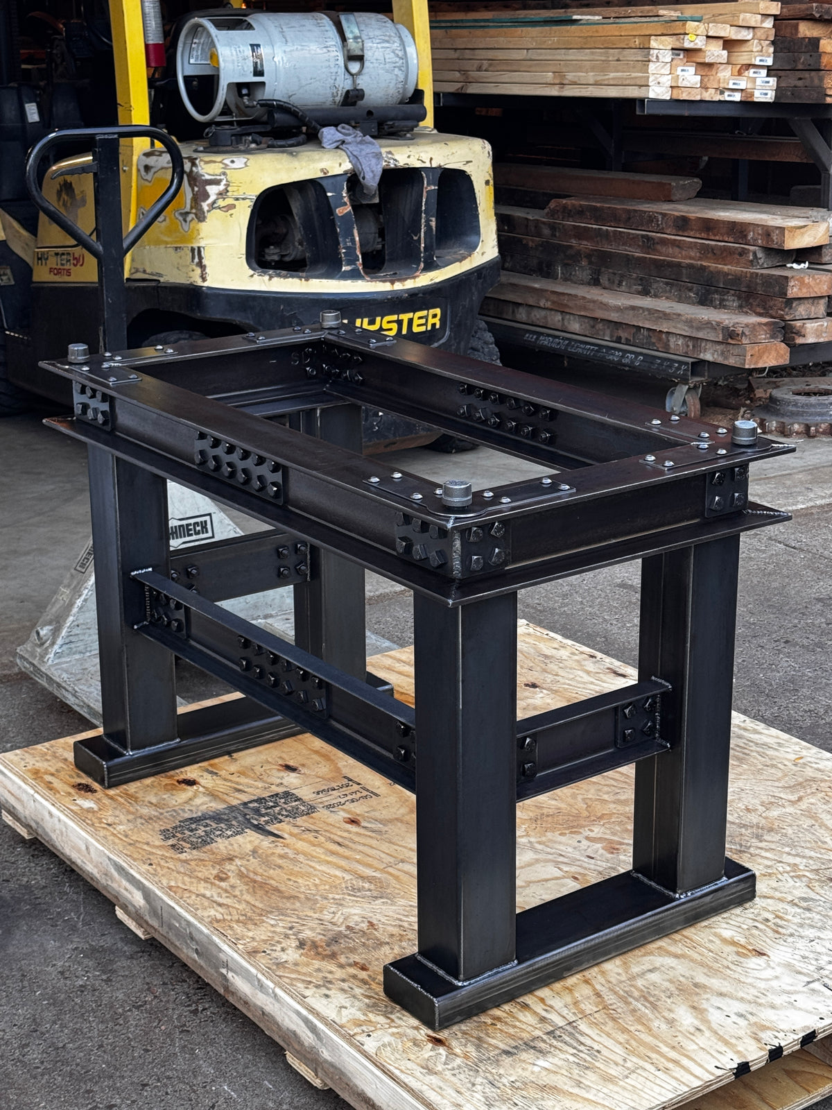 Steampunk Industrial Table / Desk / Classic I-Beam Desk / Table 31" tall