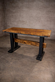 Steampunk Industrial / Barnwood Desk Table / Steel Legs / Antique Cabin Timber / Desk / Table #4787