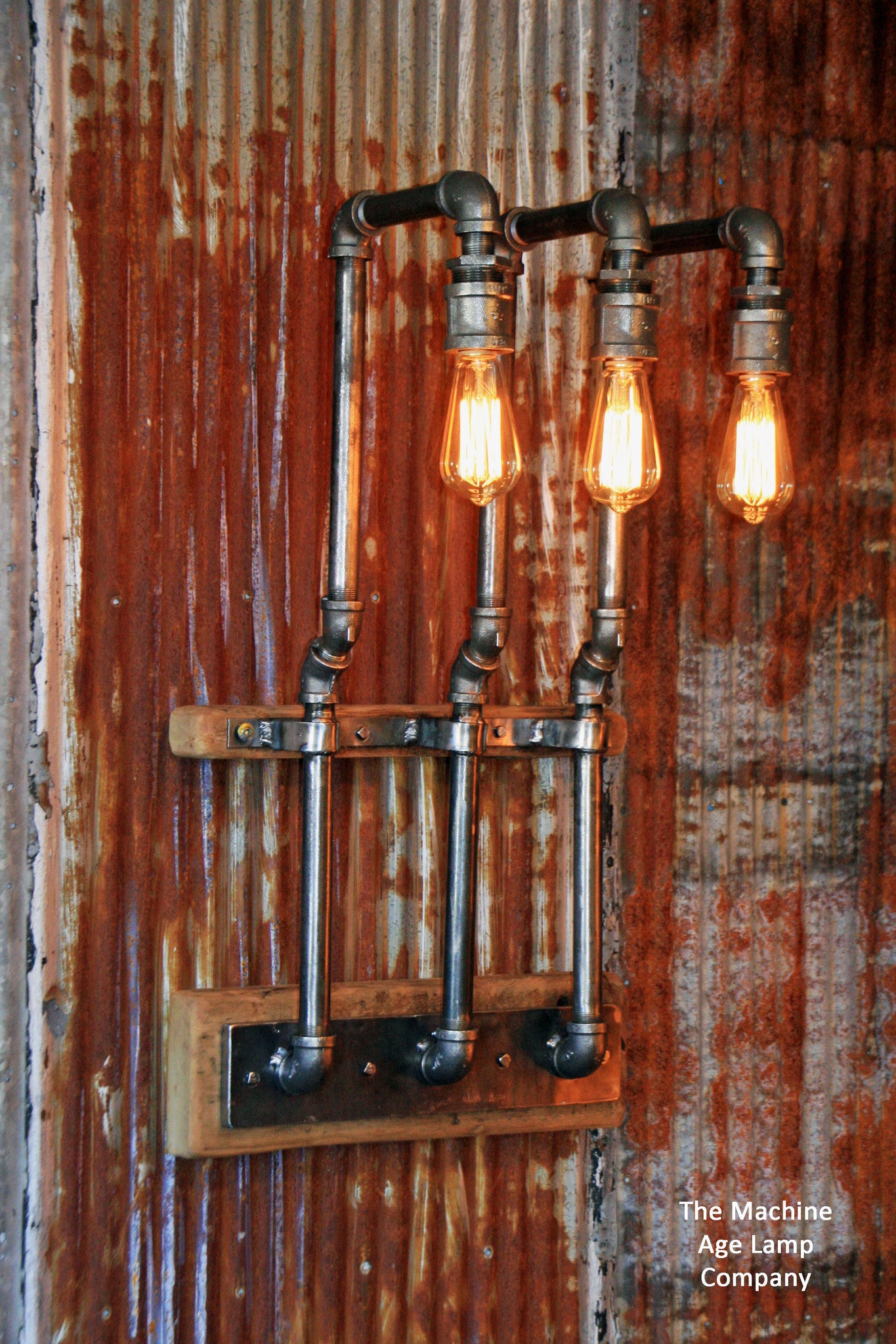 Steampunk, Industrial Barn Wood Wall Sconce,  #635