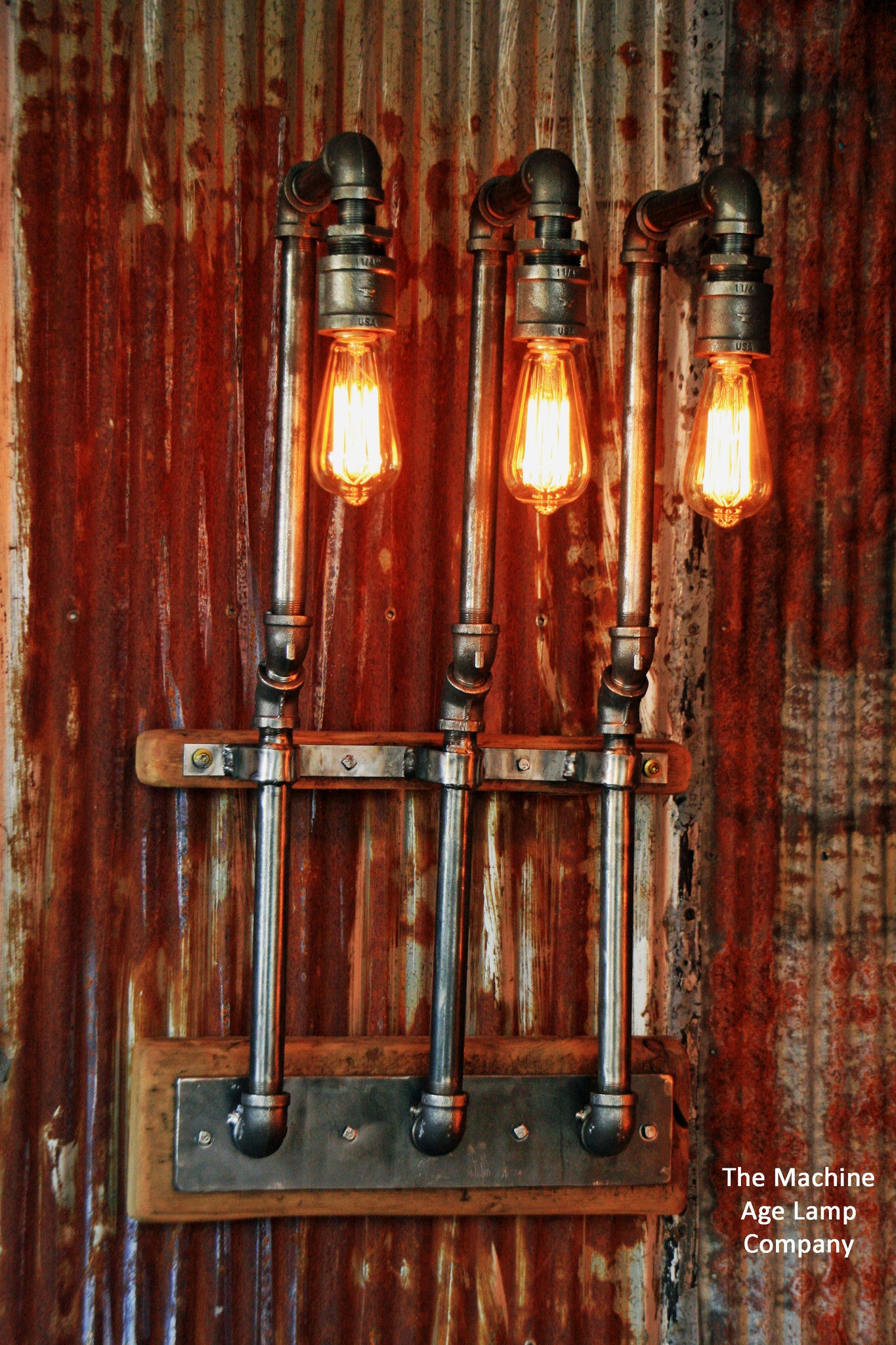 Steampunk, Industrial Barn Wood Wall Sconce,  #635