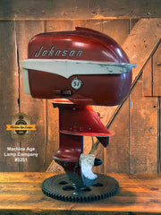 Steampunk Industrial / Antique Johnson Boat Motor / Nautical / Marine / Cabin / Lamp #3251 sold