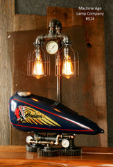 Steampunk Tank Lamp Vintage c1930 Chief Motorcycle  Gas Tank - #524 - SOLD