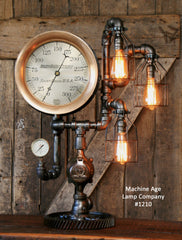 Steampunk Industrial Lamp / Steam Gauge / Saint Louis USA / #1210 - SOLD