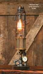 Steampunk Industrial Steam Gauge Lamp, Brass Oiler #1082 - SOLD