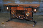 Steampunk Industrial / Barn Wood / Table / Console / Bar / Lighted / Table #2467