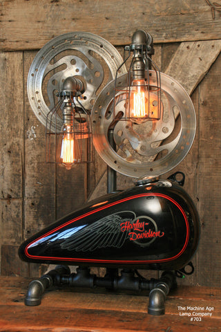 Steampunk Industrial Lamp, Harley Davidson Motorcycle Gas Tank #703 - SOLD