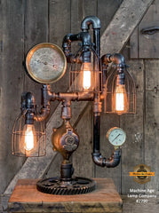 Steampunk Industrial / Machine Age Lamp / Antique Steam Gauge  /  Lamp #2790 sold