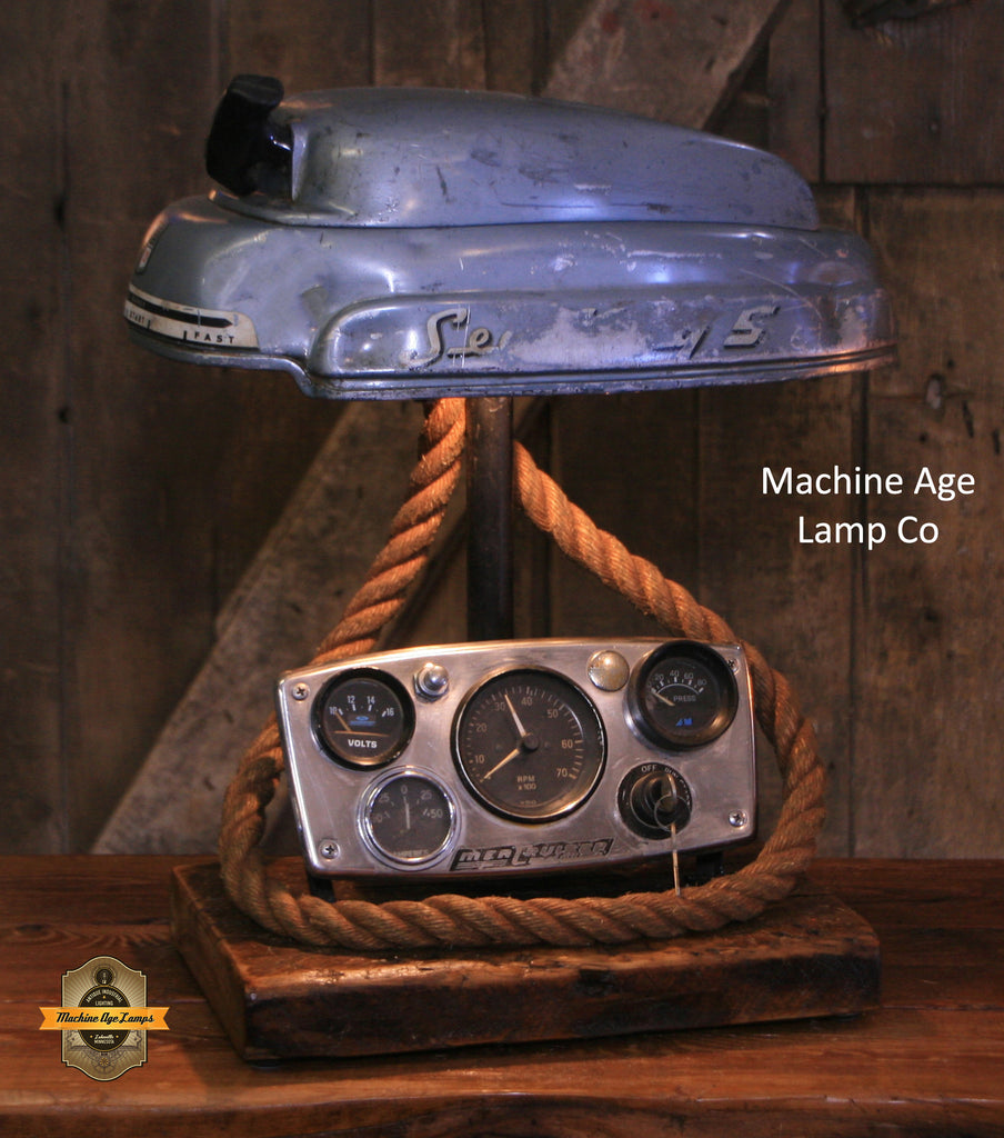 Steampunk Industrial / Boat Motor / Sea King / Nautical / Marine / Cabin /  Lamp #3830 sold
