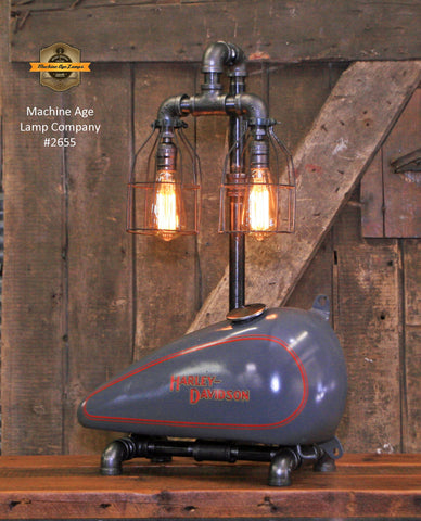 Steampunk Industrial, Motorcycle HD Gas Tank Lamp  #2655