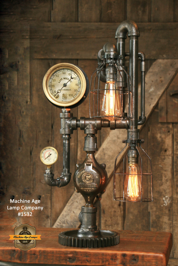 Steampunk Industrial / Steam Gauge / Lunt Moss / Boston / Lamp #1532 sold