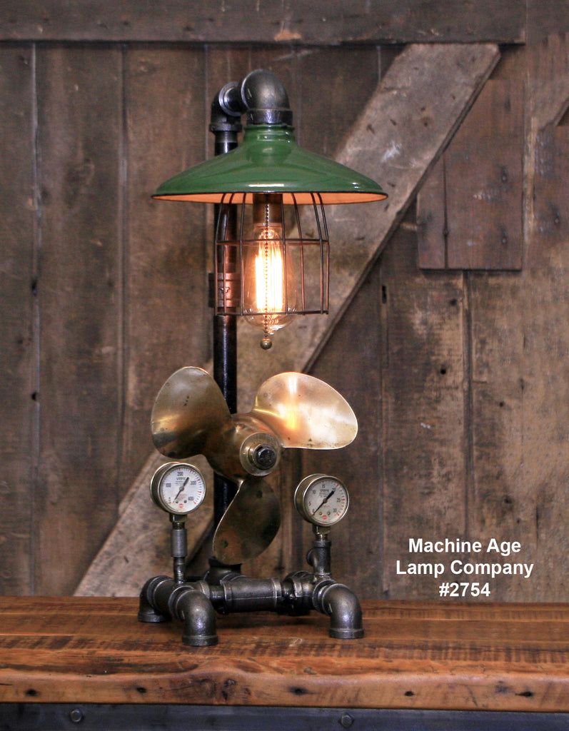 Steampunk Industrial / Antique Boat Propeller / Nautical / Marine / Cabin / Lamp #2754