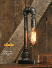 Steampunk Industrial / Pipe Lamp Light / Tractor Gear Base / Lamp #1719