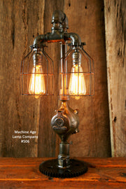 Steampunk Lamp, Antique Steam and Gear Base #506