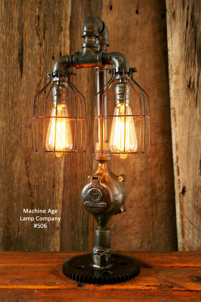 Steampunk Lamp, Antique Steam and Gear Base #506