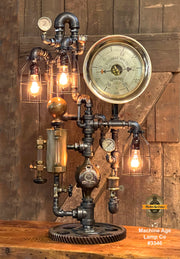 Steampunk Industrial / Steam Gauge Lamp / Nordberg Gauge WI / Oiler / Lamp #3346