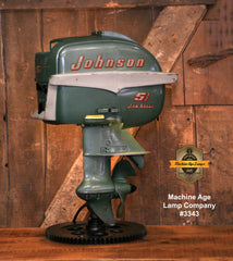 Steampunk Industrial / Antique Johnson Boat Motor / Nautical / Marine / Cabin / Lamp #3343 sold