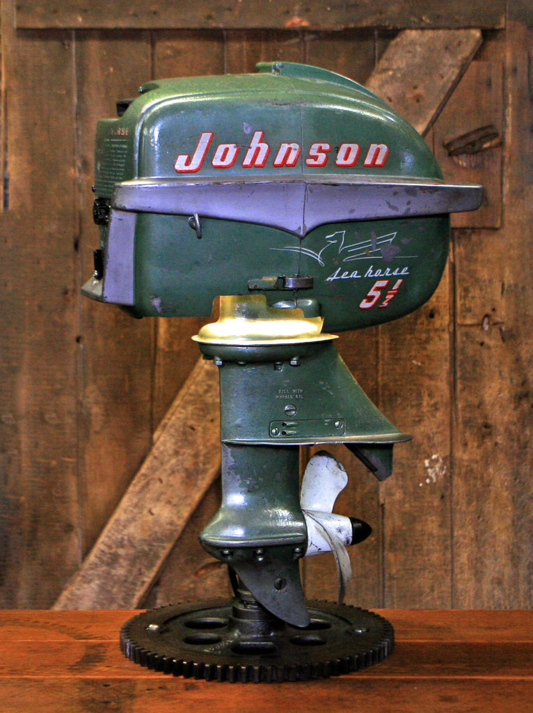Steampunk Industrial / Antique Johnson Boat Motor / Nautical / Marine / Cabin / Lamp 2693