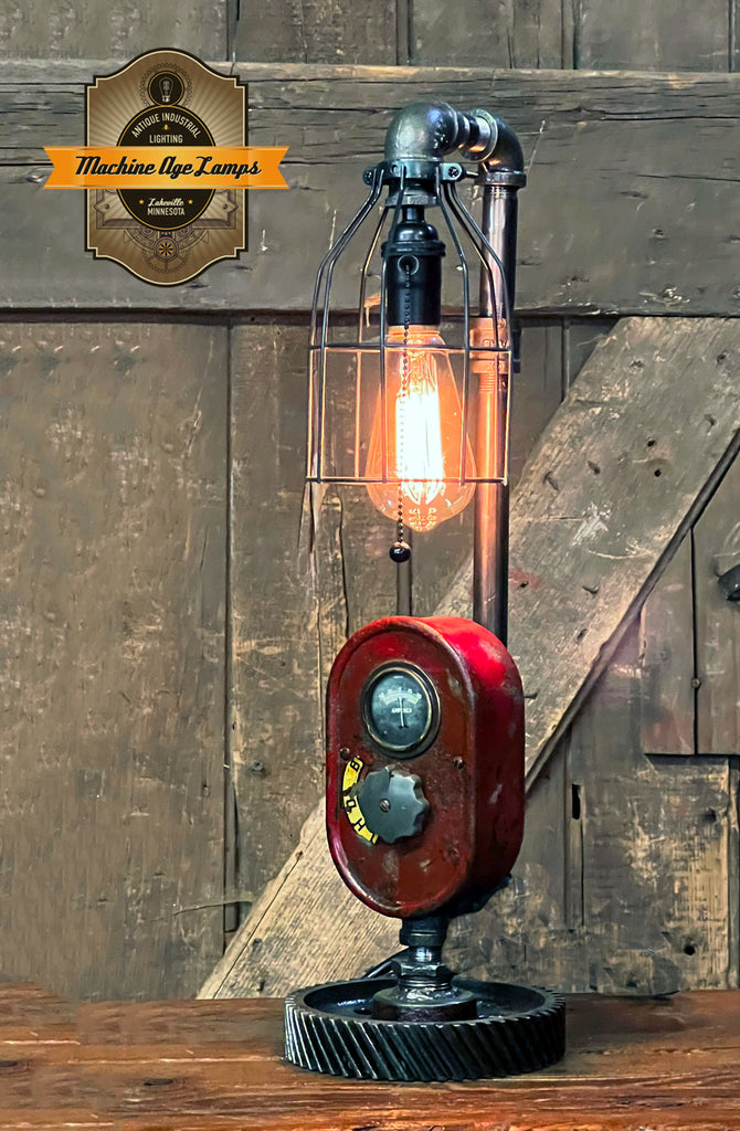 Steampunk Lamp, Antique Farmall Tractor Dash Farm Lamp #4009